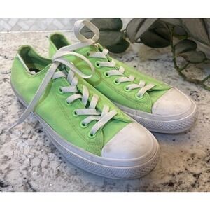 Converse Chuck Taylor All Star Men 7.5 Lime Green Lunarlon Low Top Sneaker Size
